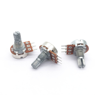 Potenciómetro giratorio WH148, Control de volumen de larga duración, potenciómetro lineal B50K B10K, potenciómetro de película de carbono para Audio