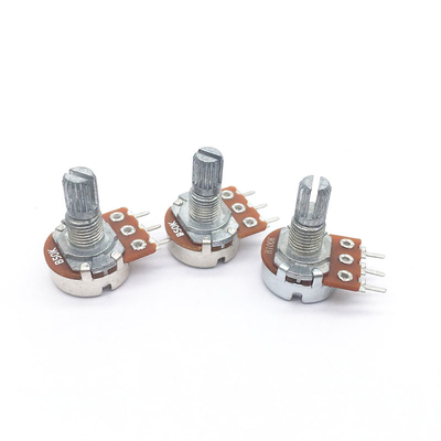 Potenciómetro giratorio WH148, Control de volumen de larga duración, potenciómetro lineal B50K B10K, potenciómetro de película de carbono para Audio