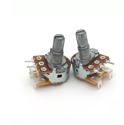 Potenciómetro de 5k con interruptor cónico de audio de doble banda de 15 mm